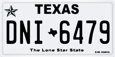TX license plate DNI6479