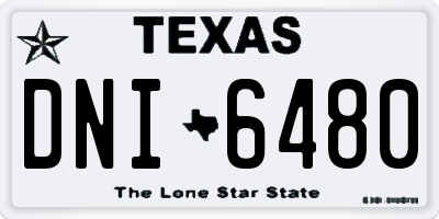 TX license plate DNI6480