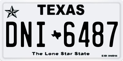 TX license plate DNI6487