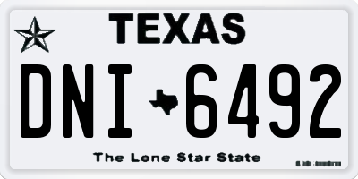 TX license plate DNI6492
