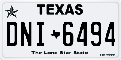 TX license plate DNI6494