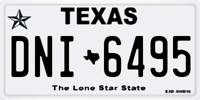 TX license plate DNI6495
