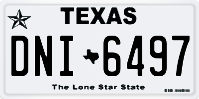 TX license plate DNI6497