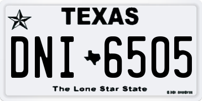 TX license plate DNI6505