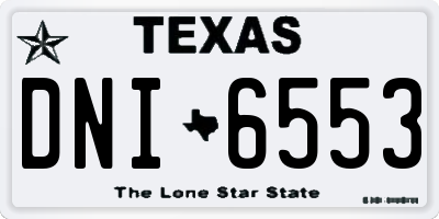 TX license plate DNI6553