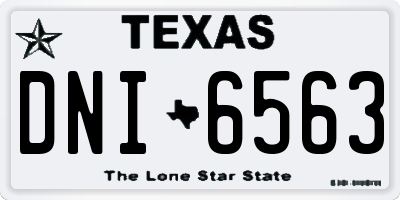 TX license plate DNI6563