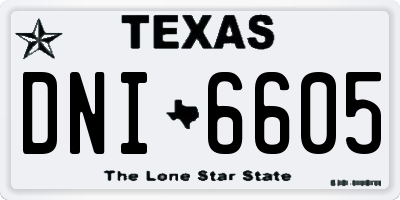 TX license plate DNI6605