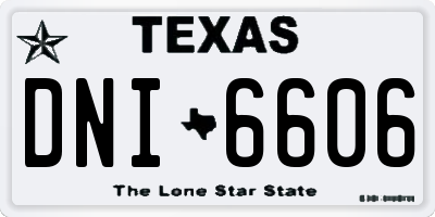TX license plate DNI6606