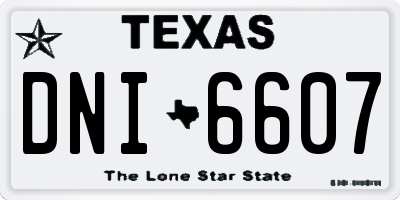 TX license plate DNI6607