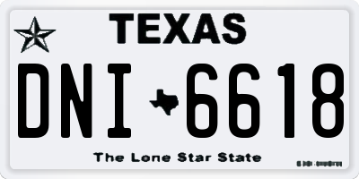 TX license plate DNI6618