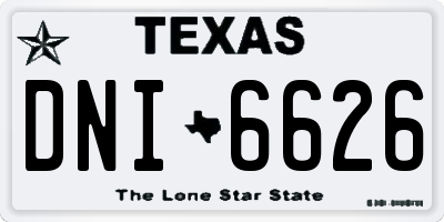 TX license plate DNI6626