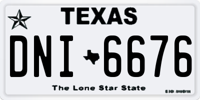 TX license plate DNI6676