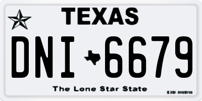 TX license plate DNI6679