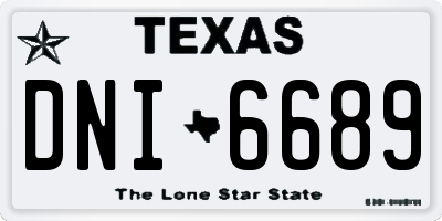 TX license plate DNI6689