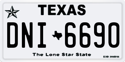 TX license plate DNI6690