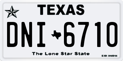 TX license plate DNI6710