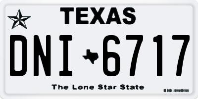 TX license plate DNI6717