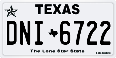 TX license plate DNI6722
