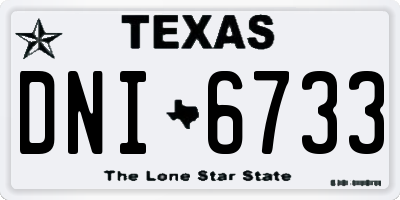 TX license plate DNI6733