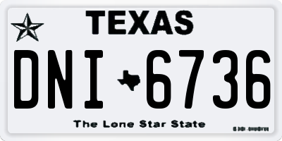 TX license plate DNI6736