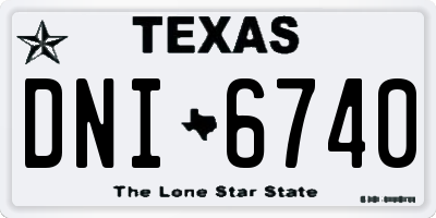 TX license plate DNI6740