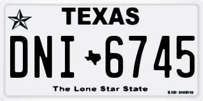 TX license plate DNI6745