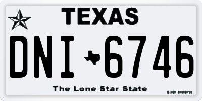 TX license plate DNI6746