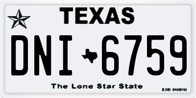 TX license plate DNI6759