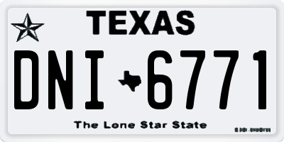 TX license plate DNI6771