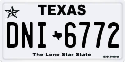TX license plate DNI6772