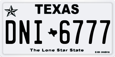 TX license plate DNI6777