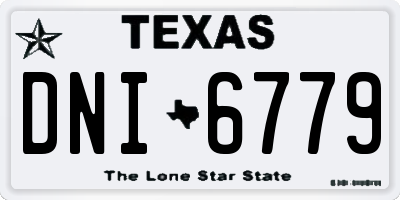 TX license plate DNI6779