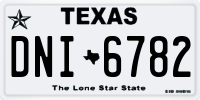 TX license plate DNI6782