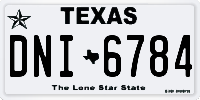 TX license plate DNI6784