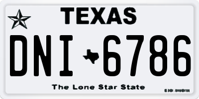 TX license plate DNI6786