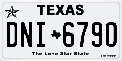 TX license plate DNI6790