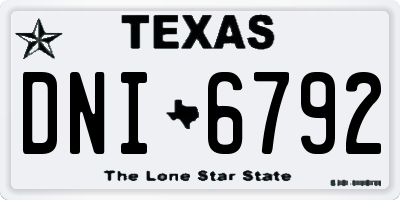 TX license plate DNI6792