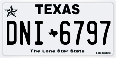 TX license plate DNI6797