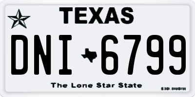 TX license plate DNI6799