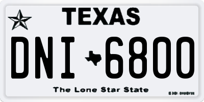 TX license plate DNI6800
