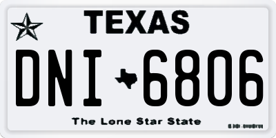 TX license plate DNI6806