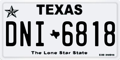 TX license plate DNI6818