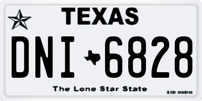 TX license plate DNI6828
