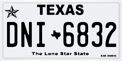 TX license plate DNI6832