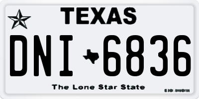 TX license plate DNI6836
