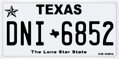TX license plate DNI6852