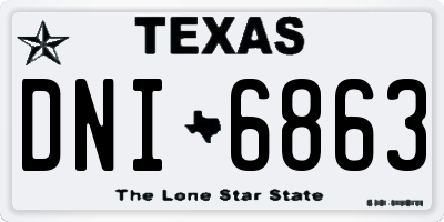 TX license plate DNI6863