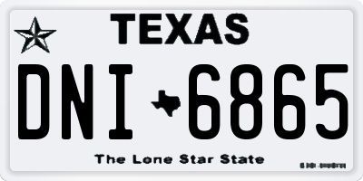 TX license plate DNI6865