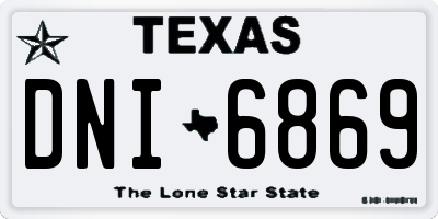 TX license plate DNI6869