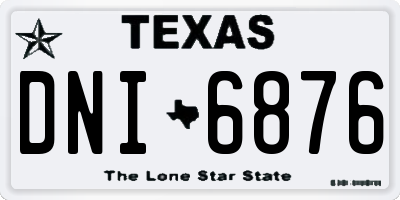 TX license plate DNI6876